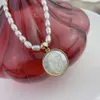 女性のための淡水真珠のビーズチョーカーネックレス天然モップシェル聖なる聖母マリアグアダルーペ宗教メダルペンダント2109298894376