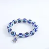 Nieuwe Mode Turkije Acryl Religieuze charmes Beaded Evil Blue Eyes Bead Bangles Sieraden Armband