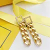 Designer Chain Earrings Ladies Fashion Brand Stud Earrings Luxury Diamond High Quality Wedding Jewelry Gifts