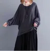 Koreańscy długie plus size koszulki z bluzki na ramię dla kobiet Solid O-Neck Batwing Sleeve 3141 50 210415