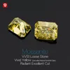 GIGAJEWE Color amarillo vivo Corte radiante VVS1 diamante moissanite 1-10ct para la fabricación de joyas