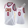 Gestikte Jersey Lebron 23 James Kevin Love 0 Collin Sexton 2 Darius Garland 10 Basketbal Jerseys Red White Black Shirts