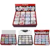12pieces / Lot Portable Mini Metal Tin Box Flera mönster Utskrift Mac Makeup Smycken Piller Storage med lock Presentförpackning 210922