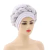 Sequins Muslim Women Hijab African Auto Geles Aso Oke Headtie Already Made Braid Turban Caps Ready Bonnet Hat Head Wraps Fashion