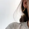 Bale officiella reproduktioner Högsta räknekvalitet Studs Varumärkesdesigner Kvinnor örhängen Fashion Brass Gold Plated Luxury Big Earri309G