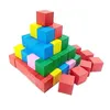50 قطعة / الوحدة 3 x3 سنتيمتر العديد من الألوان مكعبات خشبية بناء مكدسة مربع اللعب الخشب