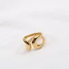 Stainless Steel Design Of 2021 Trend Geometry Metal Ring Gift For Women's Pleated Gold Vintage Love Korean Style Jewelry