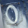 Męskie dresy dresowe Zagnione otwory Sprężyna jesienna lapel dżinsowa + dżinsy rozciągnięte Whiten 2 -częściowy zestaw spójne