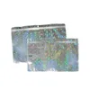 100 pcs Presente Estrela Hologograma Alumínio Folha Transparente Bloqueio de Zip Bolsas Longa Bolsa de Plástico Jóias Bolsa de Embalagem Cosmética USB