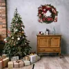 Decorative Flowers & Wreaths Rustic Rattan Wreath Red Truck Fall Front Door Artificial Christmas Garlands With Ribbon Bow Festive Farmhouse