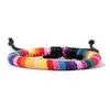 Enkla vaxreparmband Multicolor Rainbow Justerbara armband Bangle Cuff Wrap för män Kvinnor Fashion Jewelry Will och Sandy