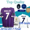 Krótki z długim rękawem 2016 2017 Real U C L League Finals koszulka piłkarska 16/17 madryt koszulki piłkarskie domu dla 3 czerwca Ronaldo Football uniform