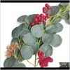 Dekoracyjne kwiaty Wieńce Rose Wino Sztuczne Liść Rośliny Fałszywe Bluszcz Garland Greenery Greenery Do Home Ogród Office Wedding Party Room Decor V4dne