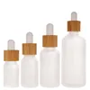30ml 50ml 100ml Frosted Glass Dropper Bottle Essential Oil Bottles with Bamboo Lids Perfume Sample Vial Liquid Cosmetic