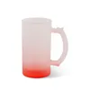 Sublimation Blank Mug Heat Transfer Frosted Beer Coffee Cup Bottle With Big Handle XHH21-404
