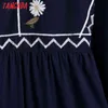 Fashion Women Embroidery Midi Arrival Vintage Style Ladies O Neck Loose Dress Vestidos 6Z53 210416