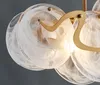 Moderna glasljus ljuskrona lampor för matsal kreativ lyx borstat guld-brons kök ö ledd hängande belysningsarmatur