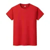 Camiseta de color sólido con cuello redondo para hombres y mujeres, camiseta de algodón de verano con fondo de manga corta y media manga NUF3Xi