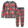 Jumping Meters Kinder Herbst Winter Kleidung Sets Dinosaurier Druck Jungen Mädchen 2 Stück Outfits Mode Sweatshirts + Bottoms 210529