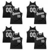 Custom Black White-Red-2 Authentic Throwback Basketball Jersey