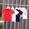 2021 nouvel été bébé garçons vêtements ensembles infantile enfants dessin animé revers polo chemise + short 2 pièces costumes enfant en bas âge filles vêtements décontractés G1023