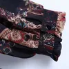 Kobiety Lato Vintage Szyfonowe Mini Koszule Suknia Z Długim Rękawem O-Neck Print Sashes Kobiet Eleganckie podszewka Suknie Vestidos 210513