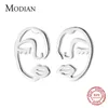 Abstract Design 925 Sterling Silver Face And Lips Line Stud Earrings for Women & Girls Sterling--Jewelry 210707