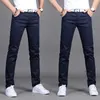 Hommes Chino Pantalon Vêtements De Travail Coréen Streetwear Pantalon Décontracté Noir Coton Slim Fit Droite Automne Printemps 8 Couleurs 210603