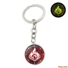 luminous genshin impact gods eye vision keychain glow in the dark glass metal keyring fashion anime trinket men car key chains G1019