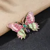 Elegant Charm Butterfly Animal Pearl Brooch Women Rhinestone Jewelry Colorful Insect Pins Vintage Fashion Gifts