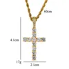 Hip Hop Cross Pendant Copper Micro Pave With Zircon Stone Halsbandsmycken för män och kvinnor CN020 -kedjor
