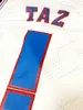 Nikivip Ship från US Taz Tune Squad Space Jam Basketball Jersey Movie Men's All Stitched White Jerseys Size S-3xl Top Quality