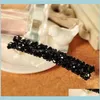 Barrettes Crystal Four Rows Spring Haarspeld Super glanzende handgemaakte kralen haarclips 6 kleuren hele vrouwen sieraden drop levering 2221s