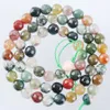 WOJIAER Faceted Indian Tribe Agate Natural Stone Loose Beads for Jewelry Making Bracelet Accessories 4/6/8/10/12mm BY920