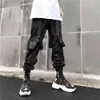 Män Casual Hip Hop Cargo Pants Spring Trend Loose Hip Hop Streamers Street Dance Pants Stretch Multi-Pocket Cargo Men Byxor 211112