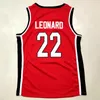 Retro personalizado Kawhi Leonard #22 Martin Luther King High School Basketball Jersey Ed Red Size S-4xl Qualquer nome e número de qualidade superior