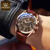 Men's Watch Luxury Multi-Functional Sports Timing Leather Watch Waterproof Luminous Watch Relogio Masculino 210804
