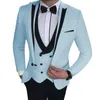 Thorndike 2020 novo casamento macho terno de baile branco fino fit tuxedo homens forma formal trabalho trabalho roupa ternos 3 pcs conjunto (jaqueta + calça + colete) x0909