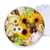 DHL FREE Valentine's Day Gift Toy Round Artificial Soap Flower Gift Box For Girl Friend Mother YT199501