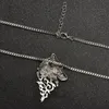 Kedjor pendent form varg smycken present mode legering halsband huvud halsband pendants296w1488102