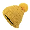 Czapki czapki/czaszki z fryzurą dzianiny kalipia na zewnątrz zima trzymaj ciepłe żeńskie czapki pluszowe wełniane gęstość jesiennej dziewczyny skullies pros22