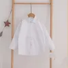 Chemises blanches pour bébés garçons vêtements classiques unis haut uniforme étudiant solide 20220302 Q2