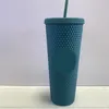 Diamant Tumbler Radiant Goddess Cup med logotyp 710ml Kallvattenkoppar med halm Dubbelskikt Plast Durian Kaffe Kopp