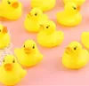 Baby Bath Water Duck Mini Floating Yellow Rubber Ducks With Sound Children Dusch Swimming Spela leksak 688 x2