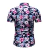 Vestido de verão camisa de vestido homens flor manga curta estilo havaiano social para camisas masculinas de blusa floral casual