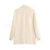 Blazer Femme Blanc Plaszcz Wiosenny Damski Vertical Casual Women Suit Coat Completo Donna Fashion Double-Breasted Ladies 210521