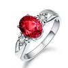 Anneaux pour hommes Cristal Naturel Naturel Rouge Bleu Vert Rose Zircon Bague Lady Cluster Styles Bande