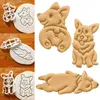3 Tip 3 Adet / Corgi Köpek Şeklinde Bisküvi Set Sevimli Kalıp Mutfak Pişirme Araçları 3D Üç Boyutlu DIY Aracı Aksesuarları