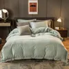 fresh chocolate bedding sets Warm Luxurious Fannel Velvet Bed Set King Size Bedsheet Queen Duvet Cover Set Popular Style Home Textile 4pcs/set