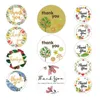 1 inç 2.5 cm Yuvarlak Renkli Yapışkan Çıkartmalar Teşekkürler Çiçek El Sanatları Dekoratif Zarf Mühür 500 adet Rulo Sticker Etiket